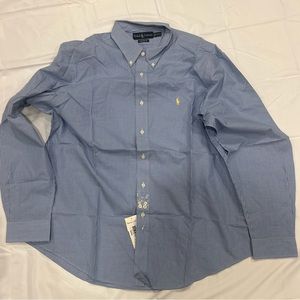 Polo by Ralph Lauren plaid button up long sleeve XL/ 17.5 new with tag customfit